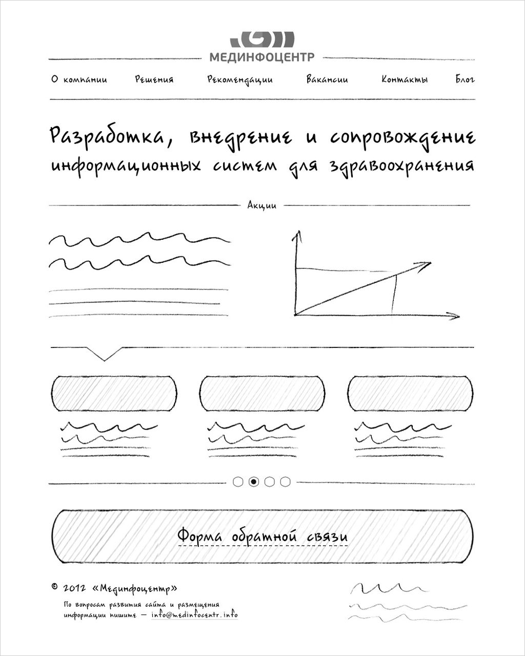 <p><b>Скетч</b></p> <p>Скетч пока имеет очень отдаленное отношение к конечному продукту. Но — позволяет утвердить направление работы, избавив всех от многократных правок в будущем.</p>
